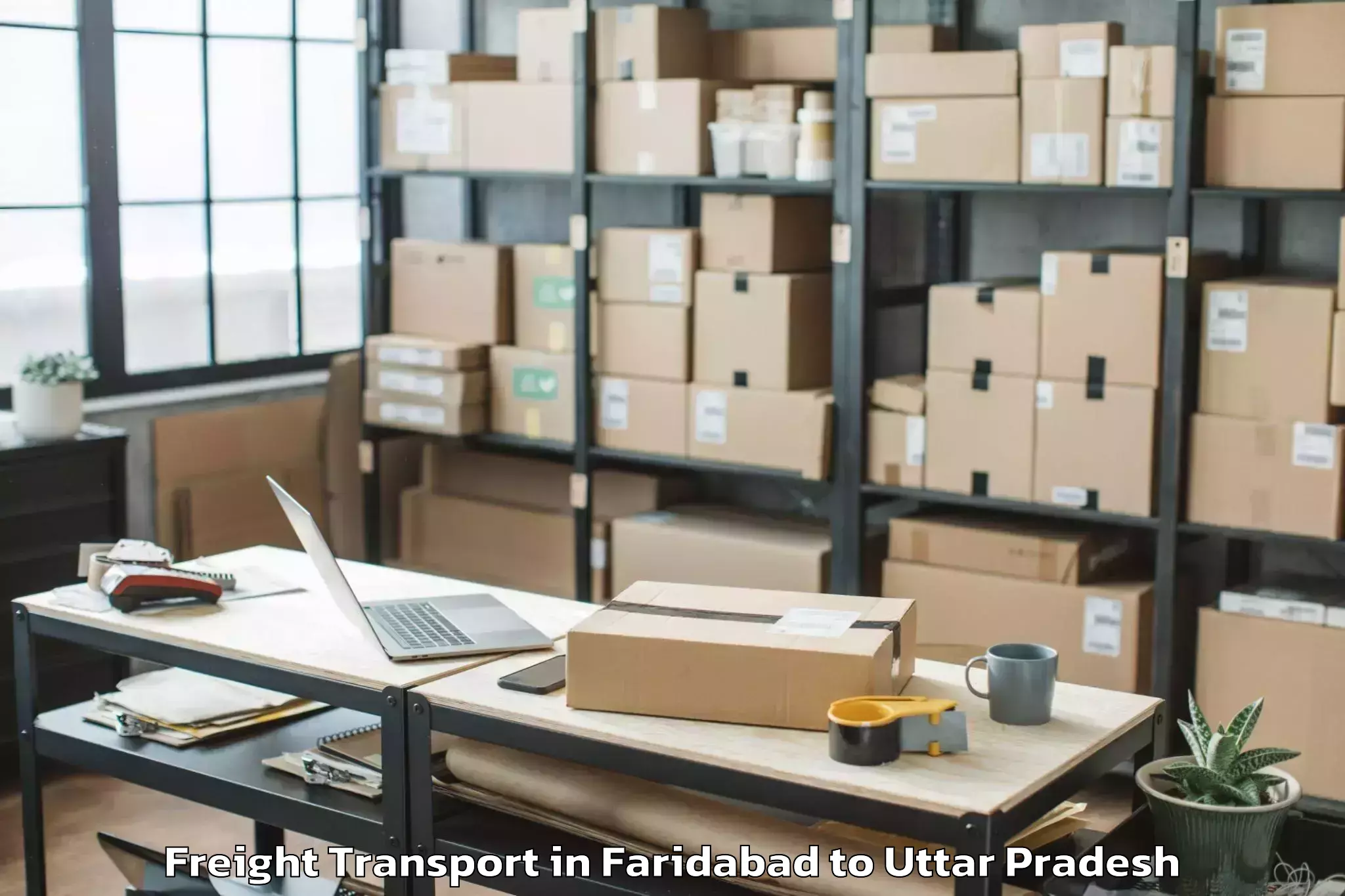 Book Faridabad to Ghanghata Freight Transport Online